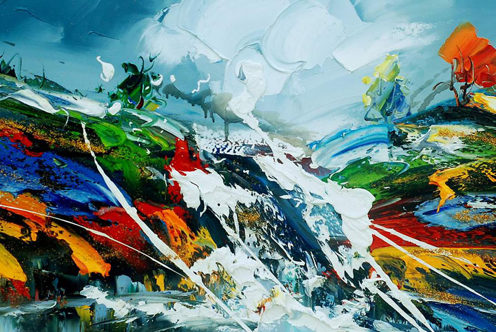 K63 - 24x36" ORIGINAL ABSTRACT MODERN ART Palette Knife Oil Painting