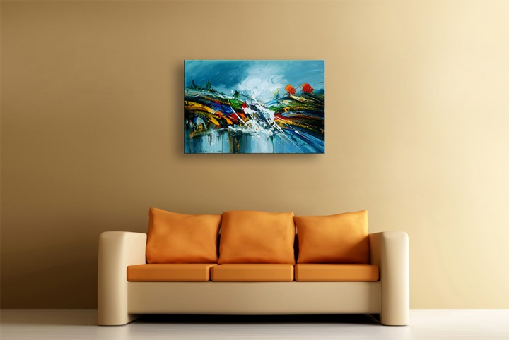 K63 - 24x36" ORIGINAL ABSTRACT MODERN ART Palette Knife Oil Painting