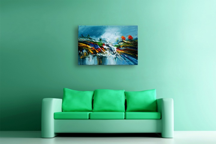 K63 - 24x36" ORIGINAL ABSTRACT MODERN ART Palette Knife Oil Painting