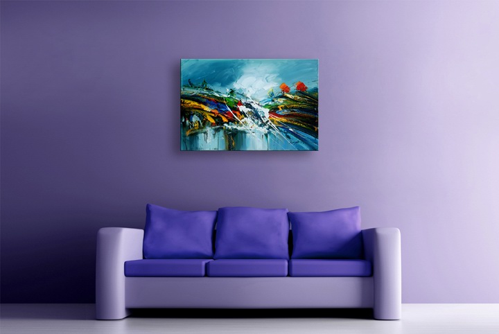 K63 - 24x36" ORIGINAL ABSTRACT MODERN ART Palette Knife Oil Painting