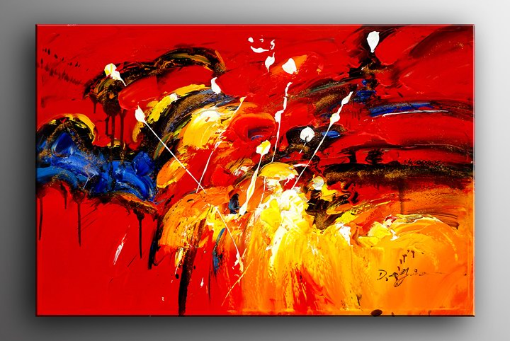 K68a - 24x36" ORIGINAL ABSTRACT MODERN ART Palette Knife Oil Painting