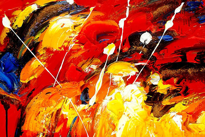 K68a - 24x36" ORIGINAL ABSTRACT MODERN ART Palette Knife Oil Painting