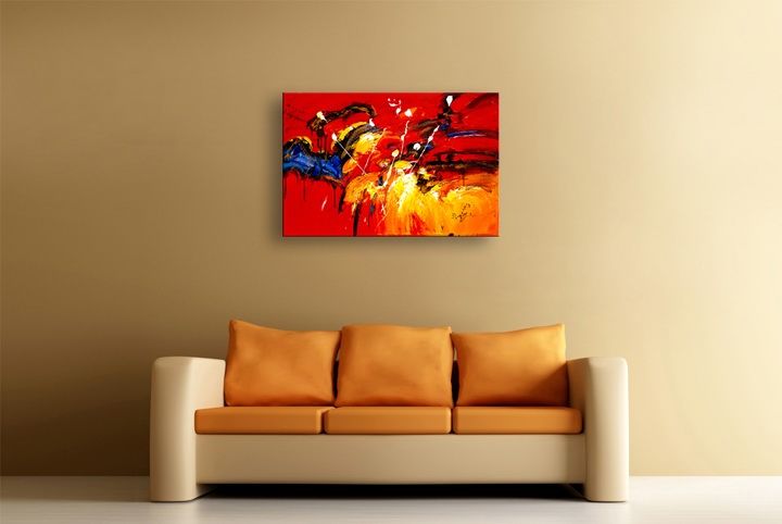 K68a - 24x36" ORIGINAL ABSTRACT MODERN ART Palette Knife Oil Painting