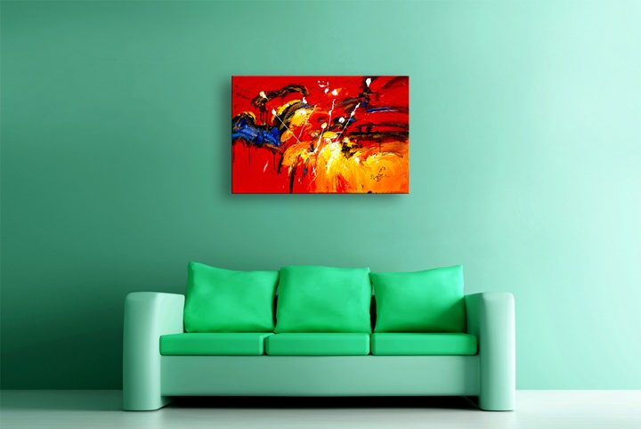 K68a - 24x36" ORIGINAL ABSTRACT MODERN ART Palette Knife Oil Painting