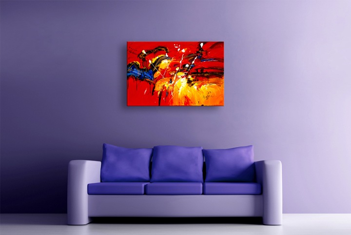 K68a - 24x36" ORIGINAL ABSTRACT MODERN ART Palette Knife Oil Painting