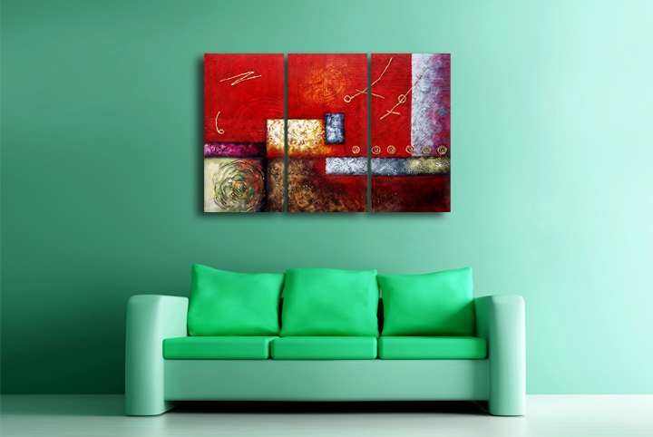 P107 - 60" FRAMED ORIGINAL MODERN ABSTRACT ART OIL PAINTING