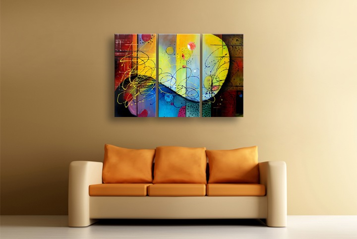 P116 - 60" FRAMED ORIGINAL MODERN ABSTRACT ART OIL PAINTING