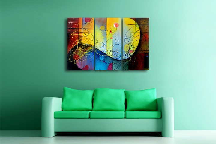 P116 - 60" FRAMED ORIGINAL MODERN ABSTRACT ART OIL PAINTING