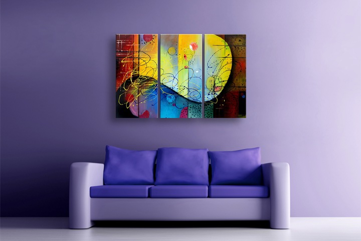 P116 - 60" FRAMED ORIGINAL MODERN ABSTRACT ART OIL PAINTING