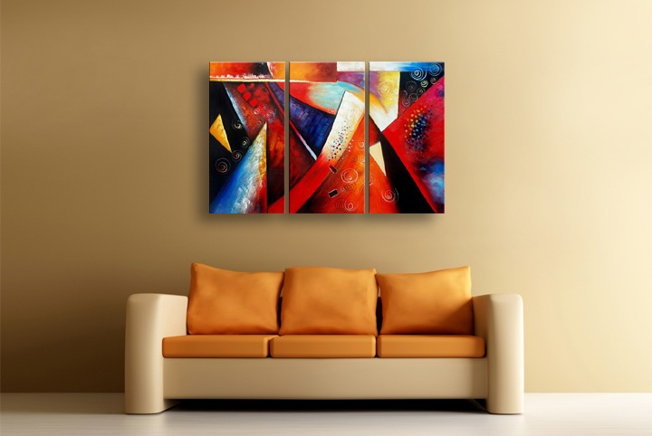 P118 - 60" FRAMED ORIGINAL MODERN ABSTRACT ART OIL PAINTING