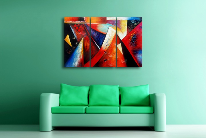 P118 - 60" FRAMED ORIGINAL MODERN ABSTRACT ART OIL PAINTING