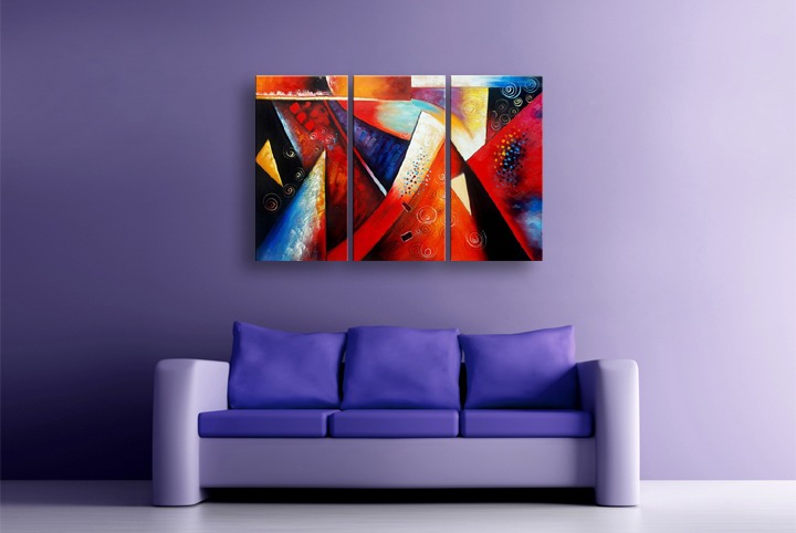 P118 - 60" FRAMED ORIGINAL MODERN ABSTRACT ART OIL PAINTING