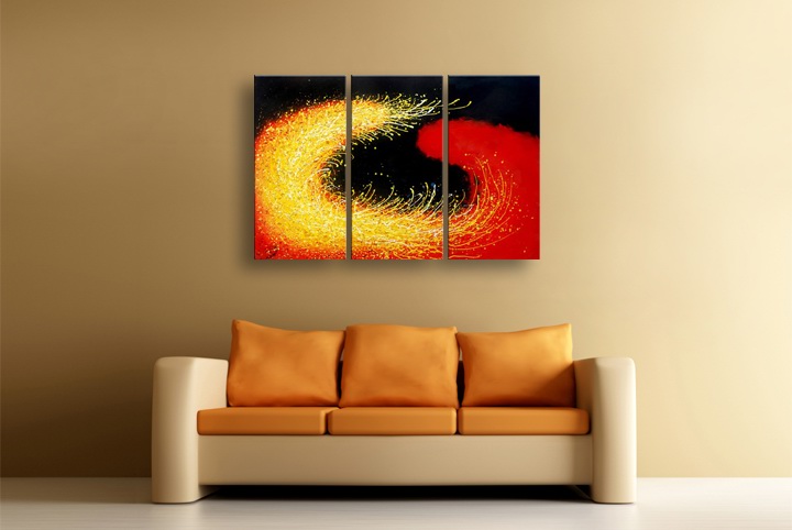 P119 - 60" FRAMED ORIGINAL MODERN ABSTRACT ART OIL PAINTING