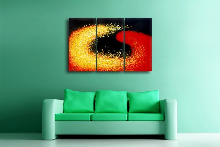P119 - 60" FRAMED ORIGINAL MODERN ABSTRACT ART OIL PAINTING