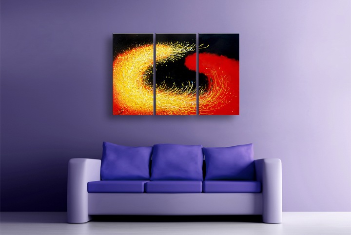 P119 - 60" FRAMED ORIGINAL MODERN ABSTRACT ART OIL PAINTING