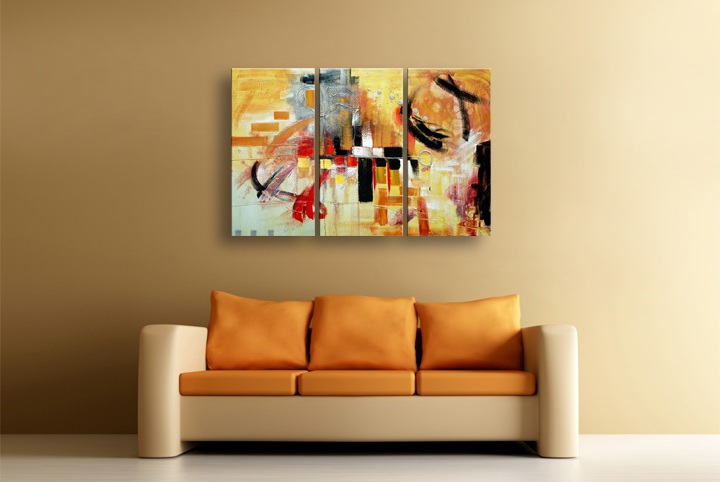 P32 - 60" FRAMED ORIGINAL MODERN ABSTRACT ART OIL PAINTING