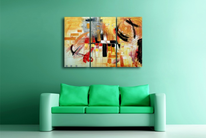 P32 - 60" FRAMED ORIGINAL MODERN ABSTRACT ART OIL PAINTING