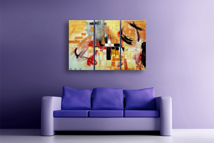 P32 - 60" FRAMED ORIGINAL MODERN ABSTRACT ART OIL PAINTING