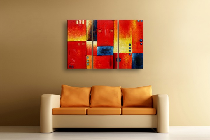 P33 - 60" FRAMED ORIGINAL MODERN ABSTRACT ART OIL PAINTING
