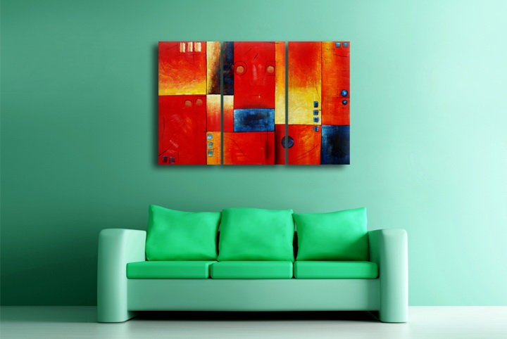 P33 - 60" FRAMED ORIGINAL MODERN ABSTRACT ART OIL PAINTING