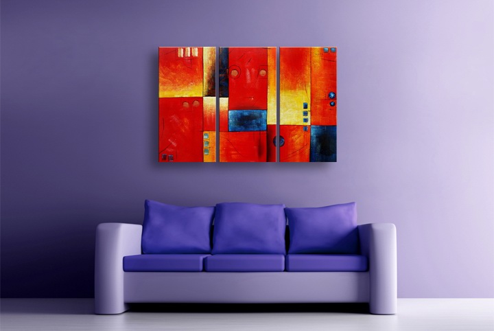 P33 - 60" FRAMED ORIGINAL MODERN ABSTRACT ART OIL PAINTING