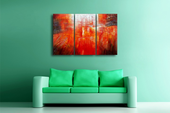 P37 - 60" FRAMED ORIGINAL MODERN ABSTRACT ART OIL PAINTING