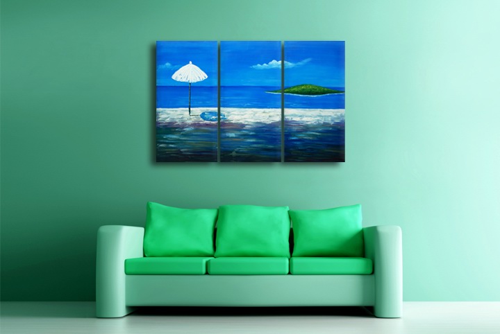 P39 - 60" FRAMED ORIGINAL MODERN ABSTRACT ART OIL PAINTING