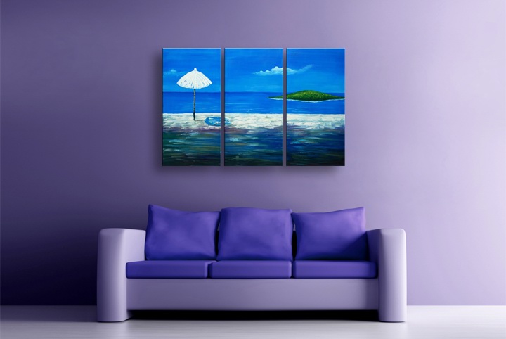 P39 - 60" FRAMED ORIGINAL MODERN ABSTRACT ART OIL PAINTING