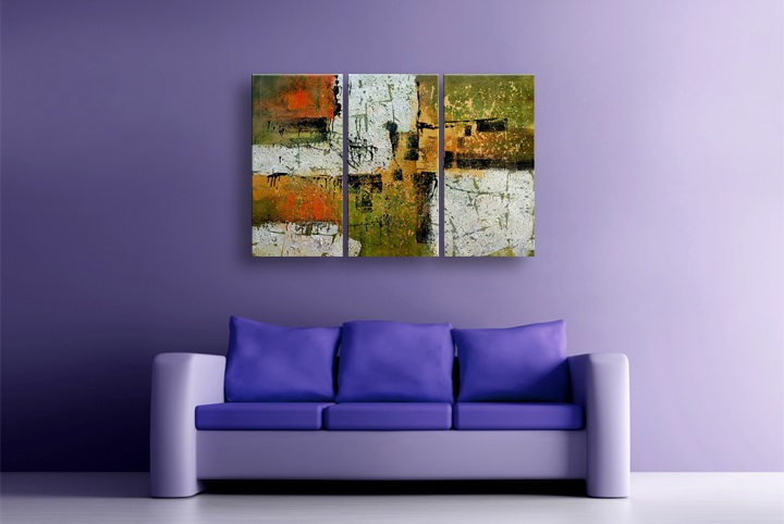 P41 - 60" FRAMED ORIGINAL MODERN ABSTRACT ART OIL PAINTING