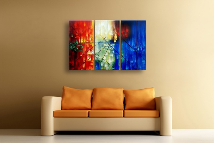 P43 - 60" FRAMED ORIGINAL MODERN ABSTRACT ART OIL PAINTING