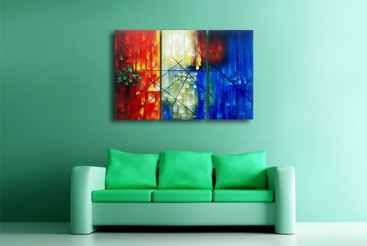 P43 - 60" FRAMED ORIGINAL MODERN ABSTRACT ART OIL PAINTING