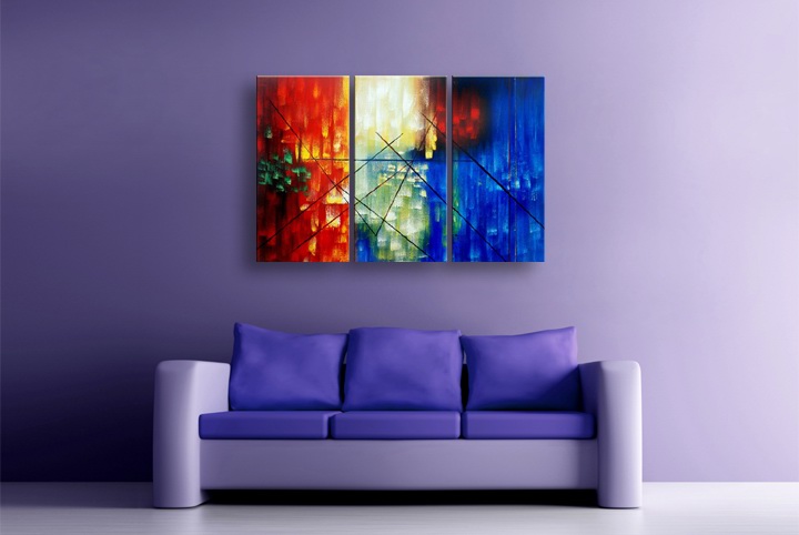 P43 - 60" FRAMED ORIGINAL MODERN ABSTRACT ART OIL PAINTING