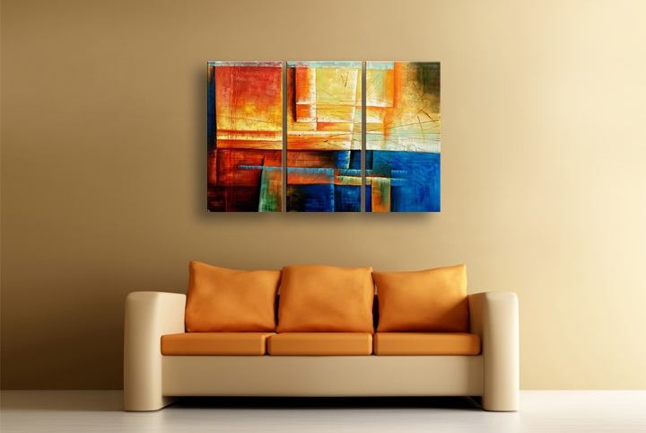 P50 - 60" FRAMED ORIGINAL MODERN ABSTRACT ART OIL PAINTING