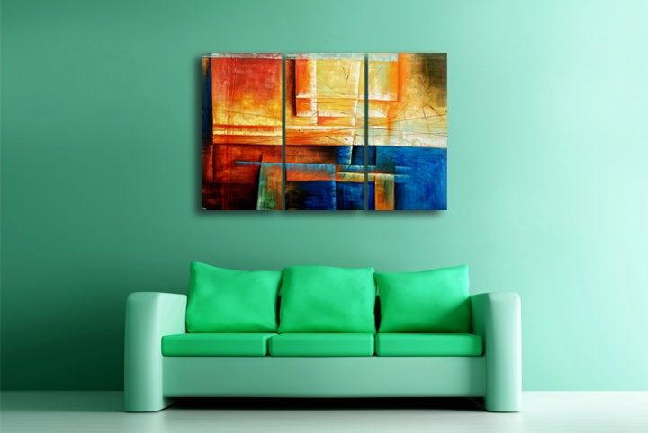 P50 - 60" FRAMED ORIGINAL MODERN ABSTRACT ART OIL PAINTING