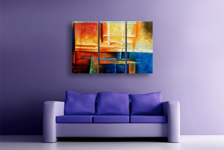P50 - 60" FRAMED ORIGINAL MODERN ABSTRACT ART OIL PAINTING