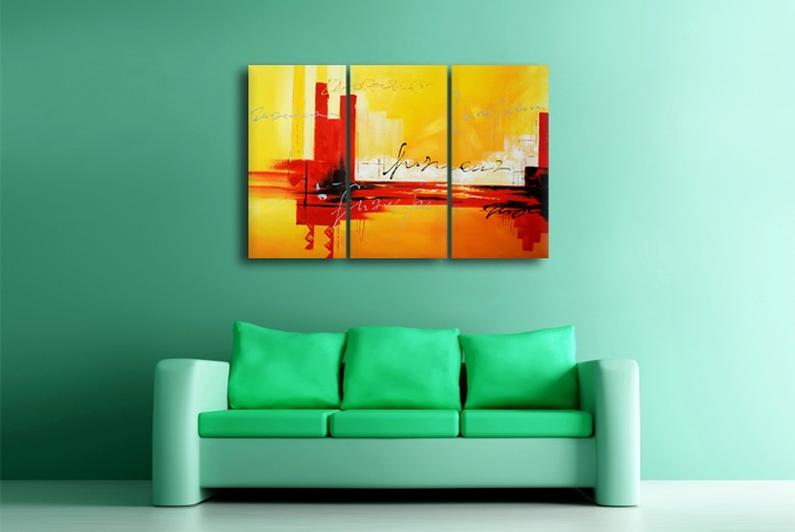 P59 - 60" FRAMED ORIGINAL MODERN ABSTRACT ART OIL PAINTING
