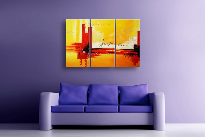 P59 - 60" FRAMED ORIGINAL MODERN ABSTRACT ART OIL PAINTING