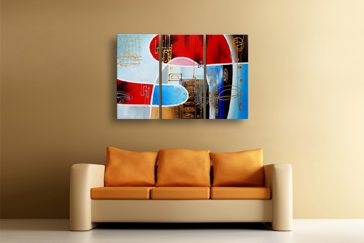 P64 - 60" FRAMED ORIGINAL MODERN ABSTRACT ART OIL PAINTING