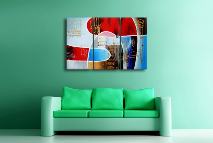 P64 - 60" FRAMED ORIGINAL MODERN ABSTRACT ART OIL PAINTING