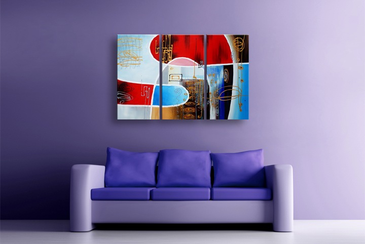 P64 - 60" FRAMED ORIGINAL MODERN ABSTRACT ART OIL PAINTING