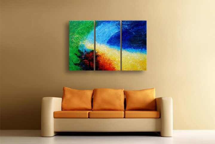 P66 - 60" FRAMED ORIGINAL MODERN ABSTRACT ART OIL PAINTING