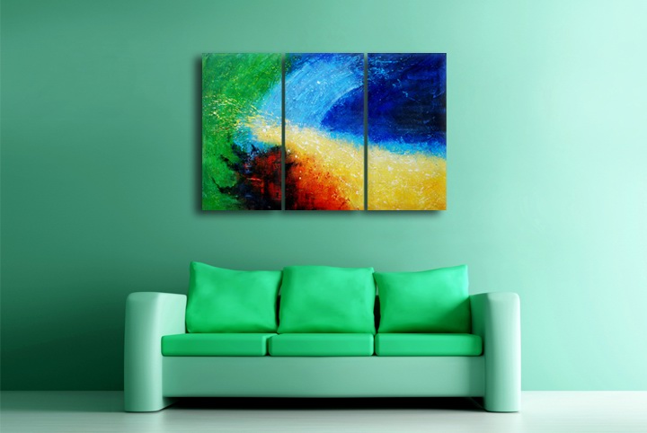 P66 - 60" FRAMED ORIGINAL MODERN ABSTRACT ART OIL PAINTING