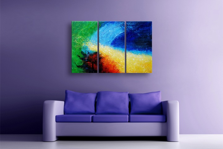 P66 - 60" FRAMED ORIGINAL MODERN ABSTRACT ART OIL PAINTING