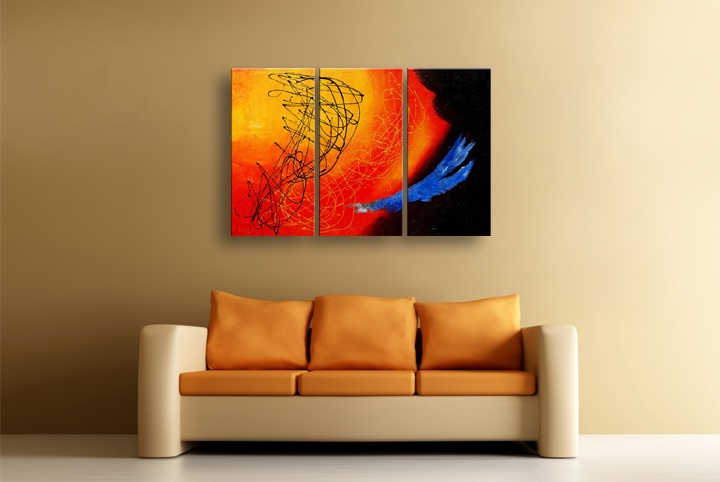 P78 - 60" FRAMED ORIGINAL MODERN ABSTRACT ART OIL PAINTING