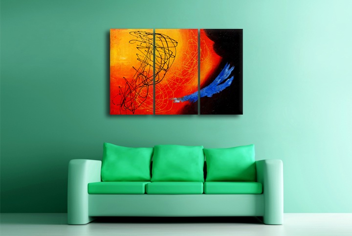 P78 - 60" FRAMED ORIGINAL MODERN ABSTRACT ART OIL PAINTING