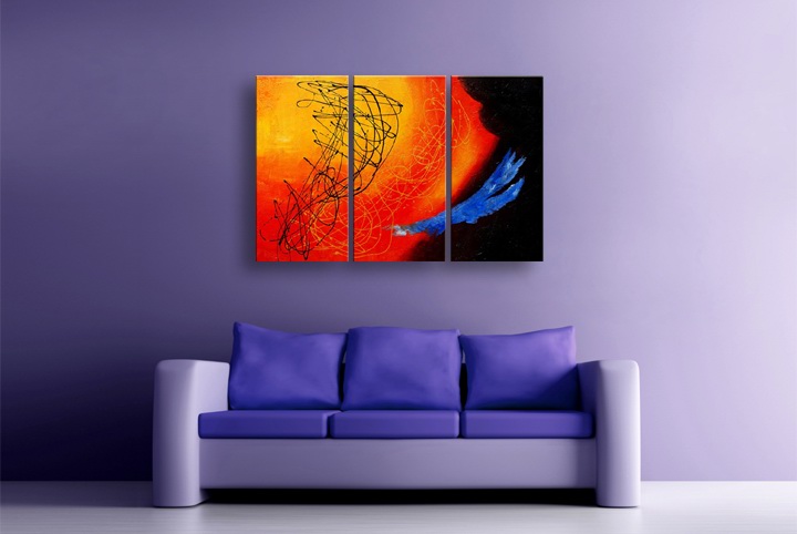 P78 - 60" FRAMED ORIGINAL MODERN ABSTRACT ART OIL PAINTING