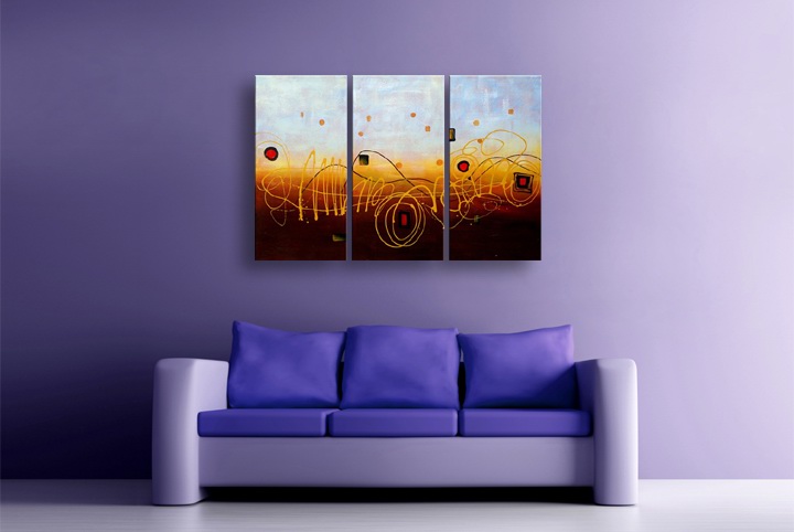 P82 - 60" FRAMED ORIGINAL MODERN ABSTRACT ART OIL PAINTING