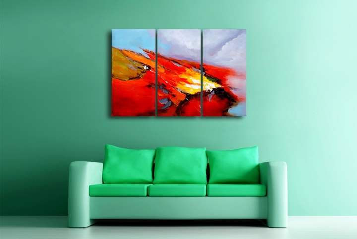 P87 - 60" FRAMED ORIGINAL MODERN ABSTRACT ART OIL PAINTING