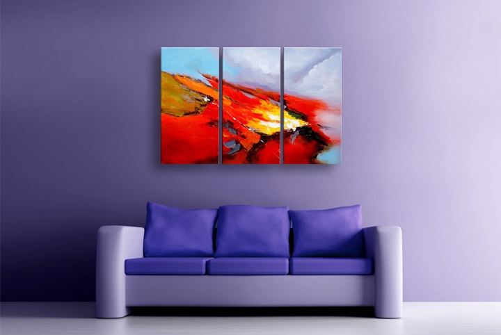 P87 - 60" FRAMED ORIGINAL MODERN ABSTRACT ART OIL PAINTING