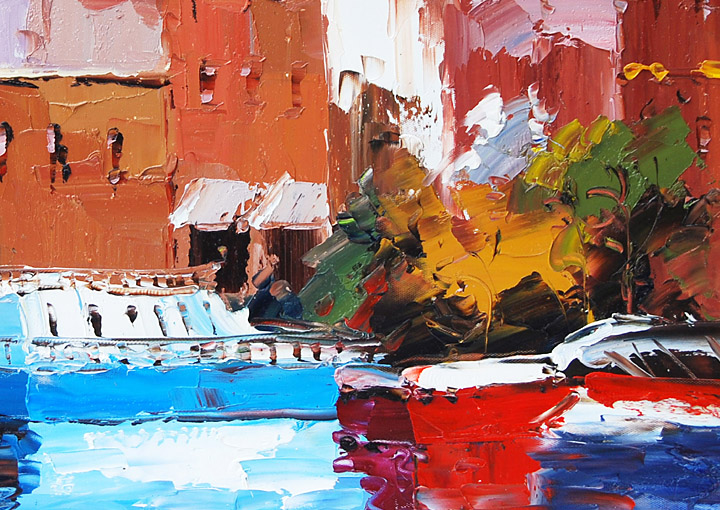 X160 - 20x24" FRAMED ABSTRACT Landscape MODERN ART OIL PAINTING